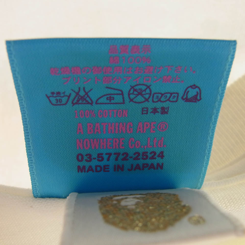 A BATHING APE アベイシングエイプ APE SHALL NEVER KILL APE CAMO エイプ シャル ネバー キル エイプ カモ柄 半袖 Tシャツ L ホワイト系 L【中古】