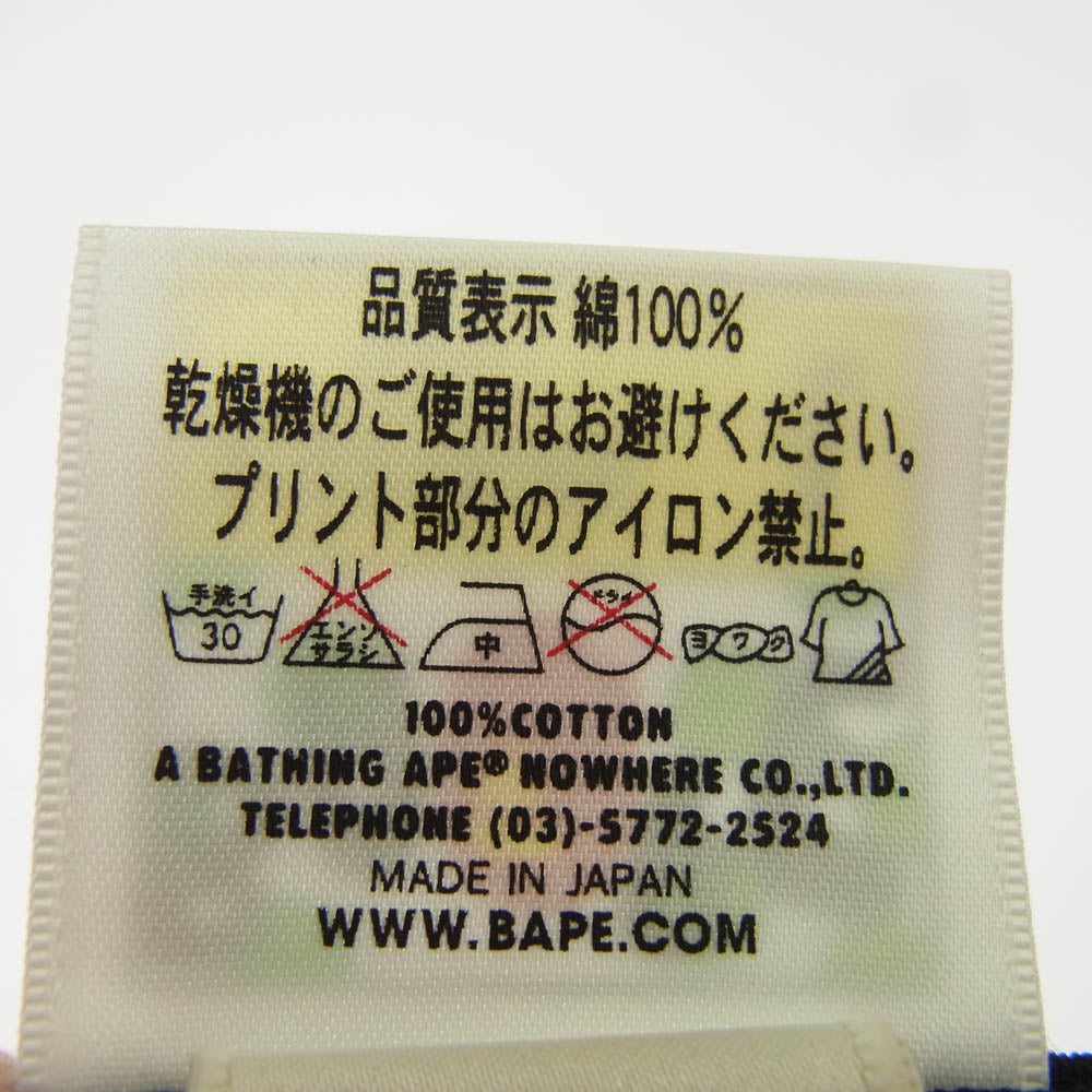 A BATHING APE アベイシングエイプ × STUSSY ILL COLLABORATION ステューシー コラボレーション 刺繍 半袖 Tシャツ L ブラック系 L【中古】