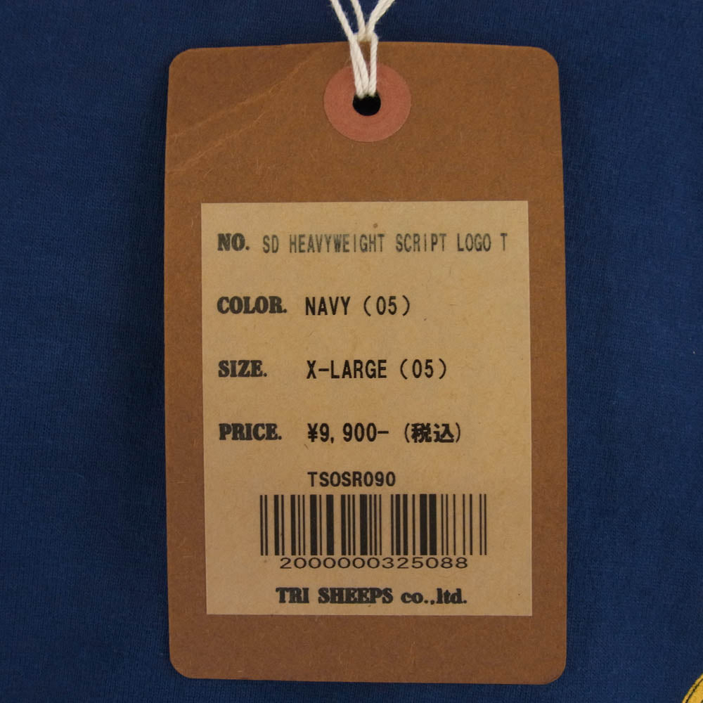 STANDARD CALIFORNIA スタンダードカリフォルニア SD HEAVYWEIGHT SCRIPT LOGO T ヘビーウェイト スクリプト ロゴ 半袖 Tシャツ ネイビー系 XL【新古品】【未使用】【中古】