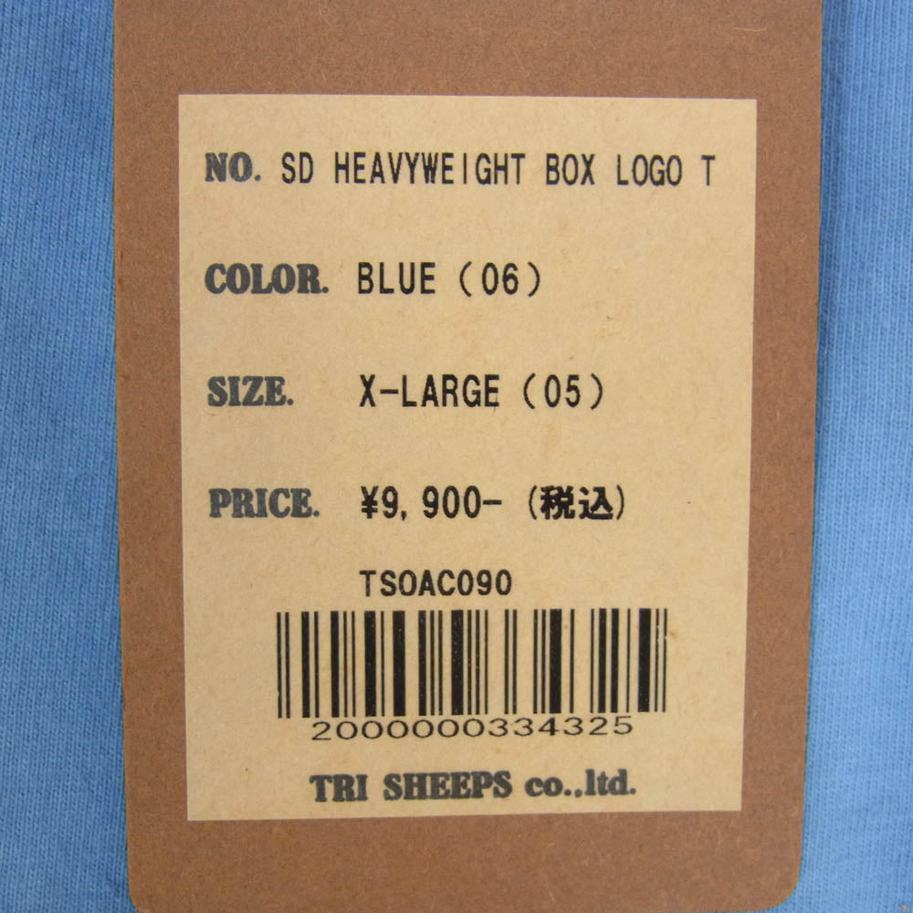 STANDARD CALIFORNIA スタンダードカリフォルニア SD HEAVYWEIGHT BOX LOGO T ヘビーウェイト ボックス ロゴ 半袖 Tシャツ ブルー系 XL【新古品】【未使用】【中古】