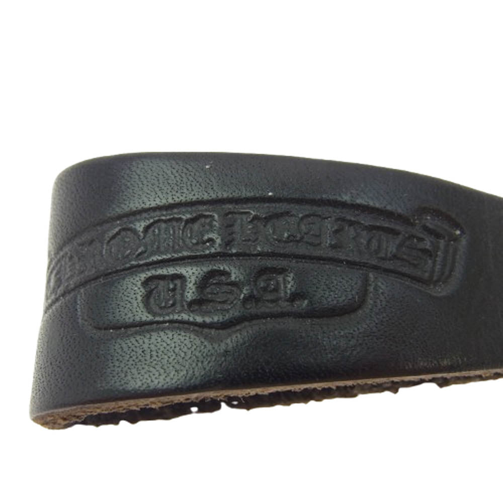 CHROME HEARTS クロムハーツ(原本無) BELT LOOP BSフレア ボタンレザー ベルト ループ ブラック系【中古】