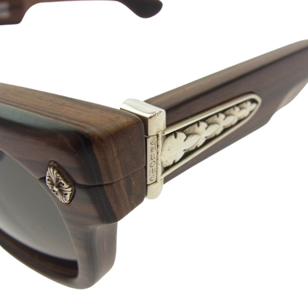 CHROME HEARTS クロムハーツ(原本無) LILITH ステンシルウッドフレーム サングラス 眼鏡 ブラウン系 56□18-144【美品】【中古】