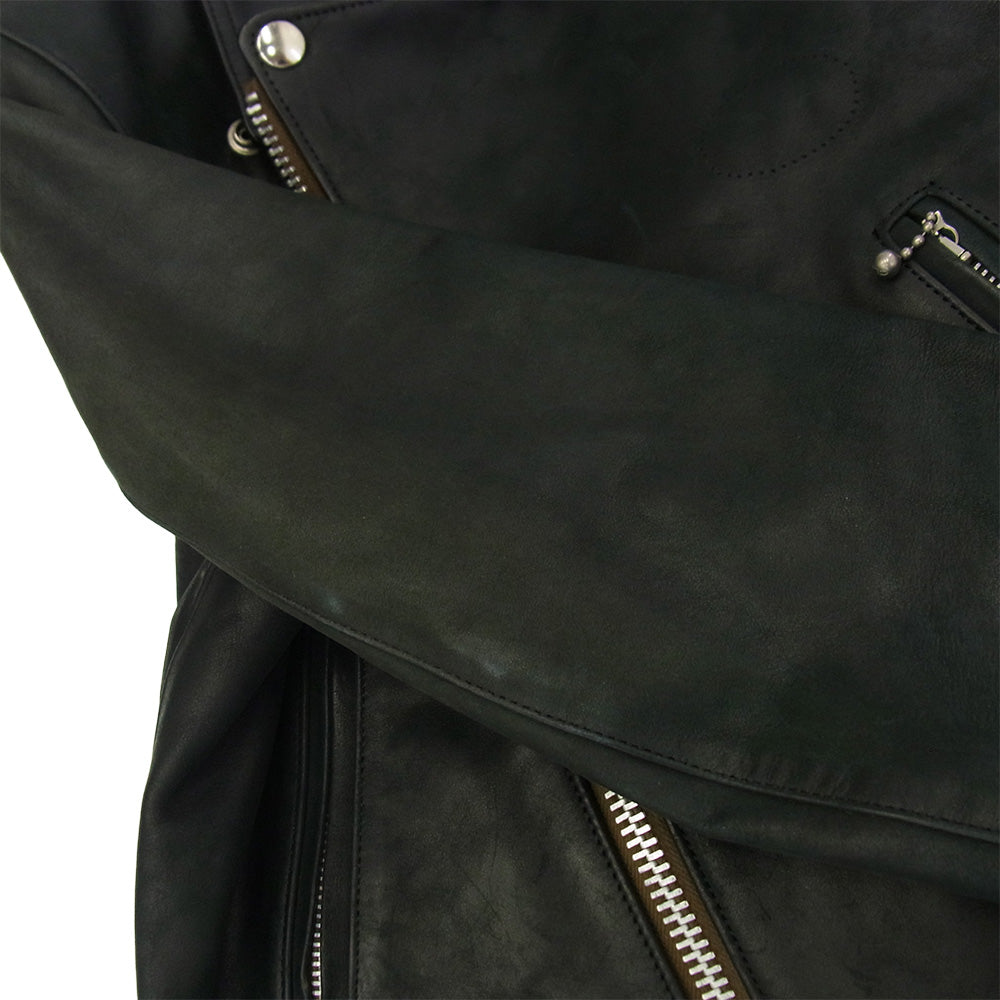 LOST CONTROL ロストコントロール L12W4-5057 Sheepskin Motorcycle JKT レザー ダブル ライダース ジャケット ブラック系 1【中古】