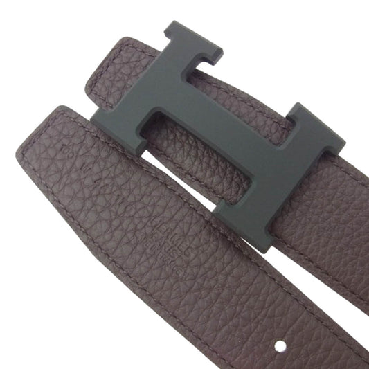 HERMES エルメス 刻印W コンスタンス H金具 レザー ベルト ブラウン系【極上美品】【中古】