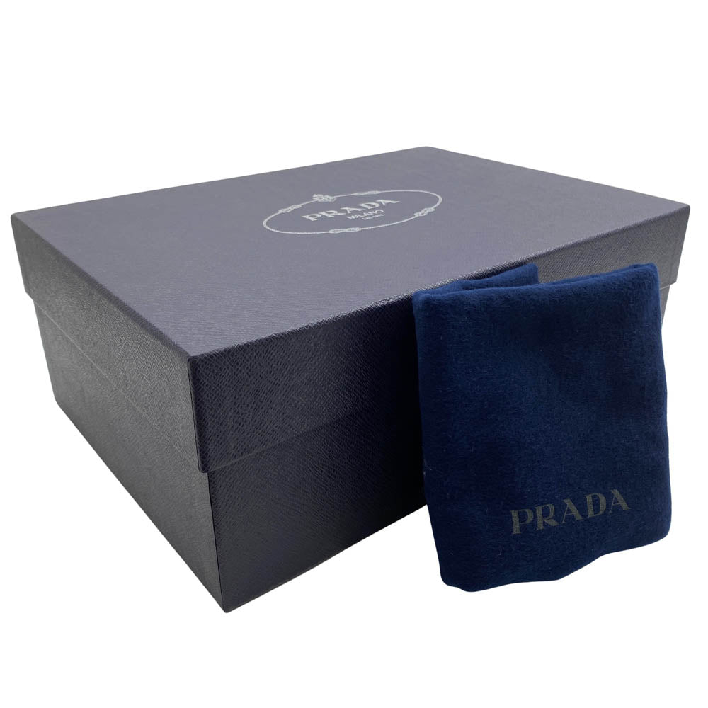 PRADA プラダ 2X3055 アンクル ストラップ サンダル ブラック系 8.5【中古】