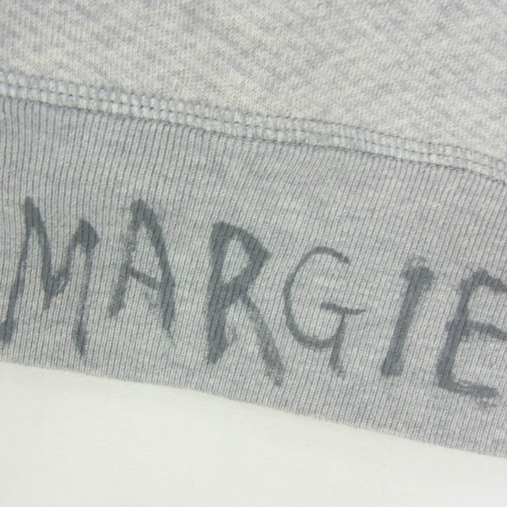 MAISON MARGIELA メゾンマルジェラ S51GU0130 四つタグ SWEATSHIRT 前V ペンシルロゴ ショート丈 クロップド スウェットシャツ トレーナー グレー系 S【中古】