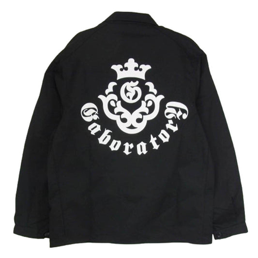 GABOR ガボール COVERALLS LONG SLEEVES Gクラウンロゴ バックプリント カバーオール シャツ ジャケット ブラック系 M【新古品】【未使用】【中古】