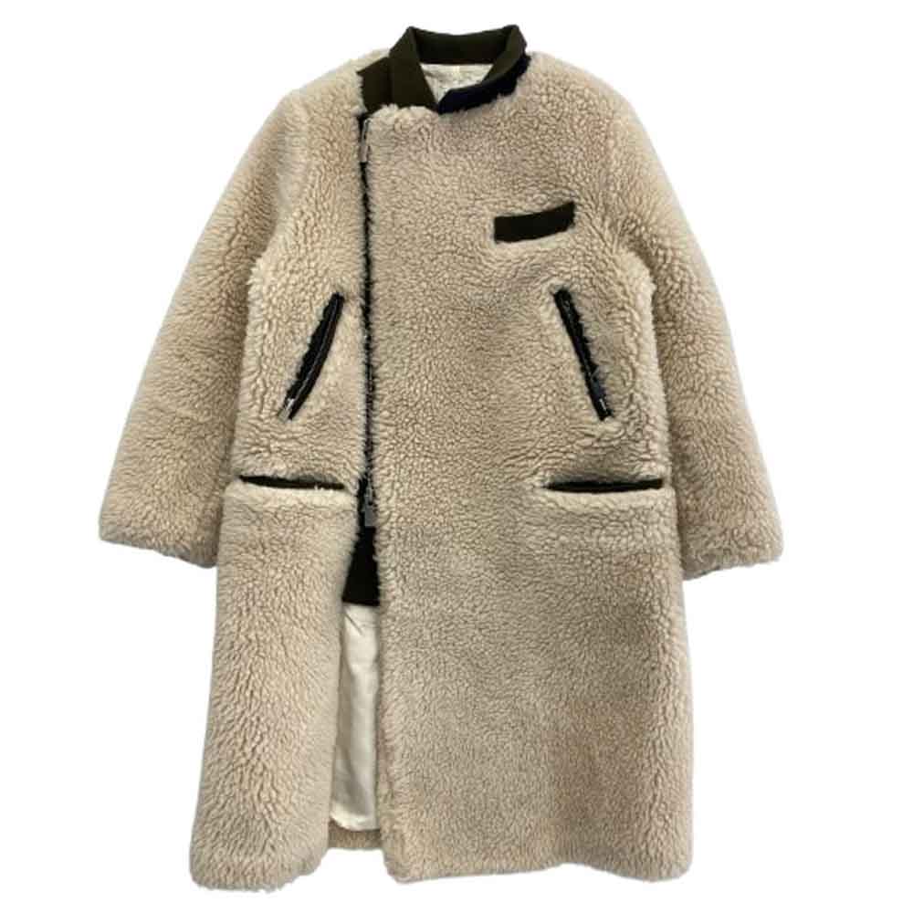 sacai - 良品 sacai サカイ 20AW 20-05360 ケーブル ニット ドッキング 異素材 切替 ジップアップ ミリタリー ジャケット 1 46985 良品】sacai サカイ 20AW 20-05360 ケーブル ニット ドッキング 異素材