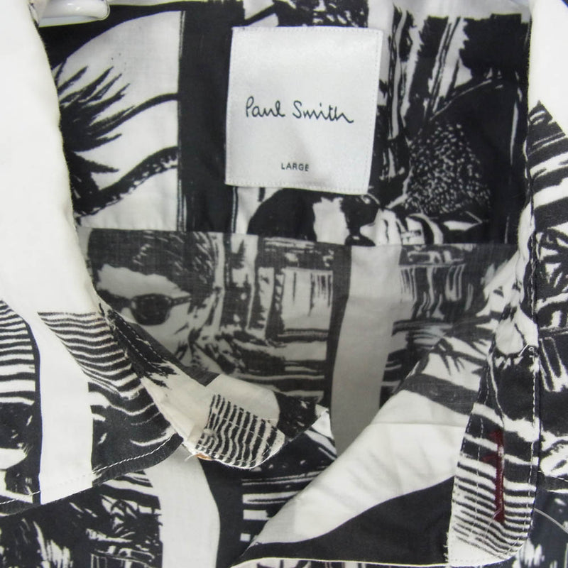 【美品】ハチヤーズ　XL　ロゴプリント　長袖　バイカラー　白×黒 ロゴプリントTシャツ（98-61TG01-204）