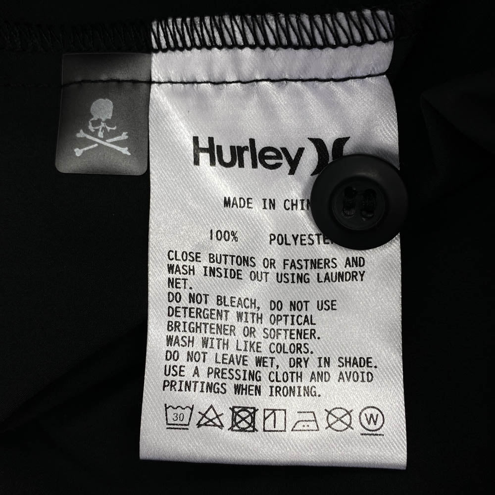 マスターマインド × Hurley ハーレー 24MMMCWV08 PHANTOM WOVEN SHIRT ファントム オープンカラー 半袖シャツ ブラック系 M【新古品】【未使用】【中古】