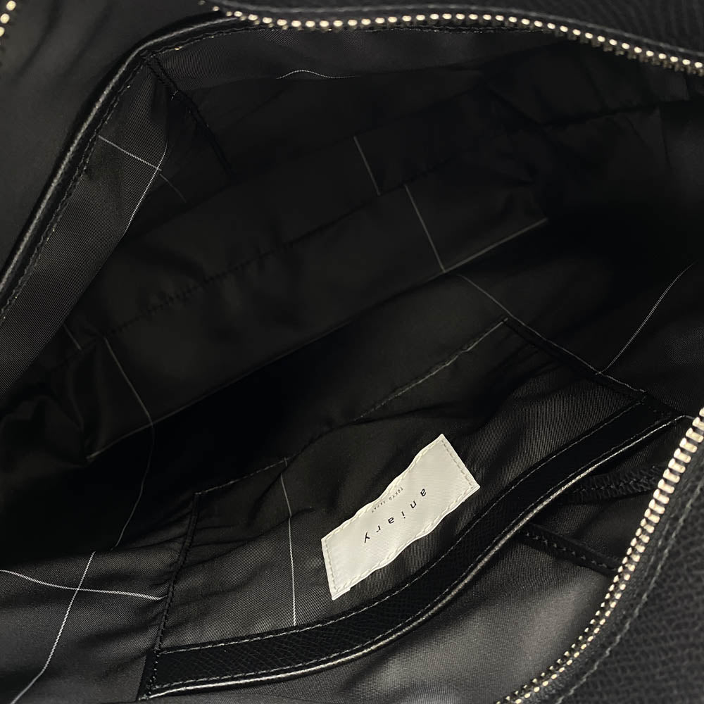 aniary アニアリ 33-02000 エスフィルム レザー トートバッグ ブラック系【新古品】【未使用】【中古】