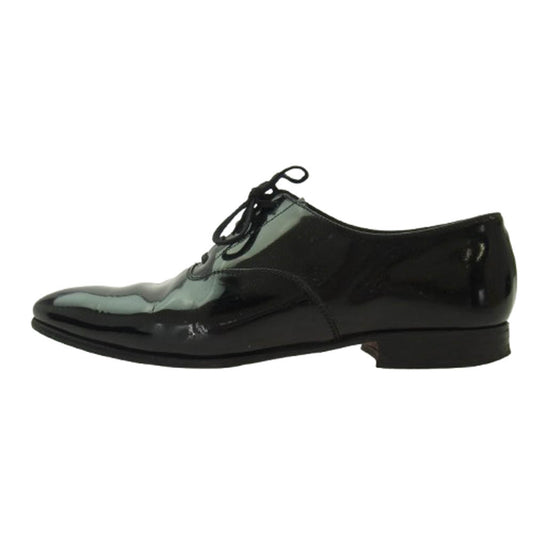 CROCKETT&JONES クロケットアンドジョーンズ 5599 CHEAM プレーントゥ パテントレザー レースアップ ドレス シューズ ブラック系 9E【中古】