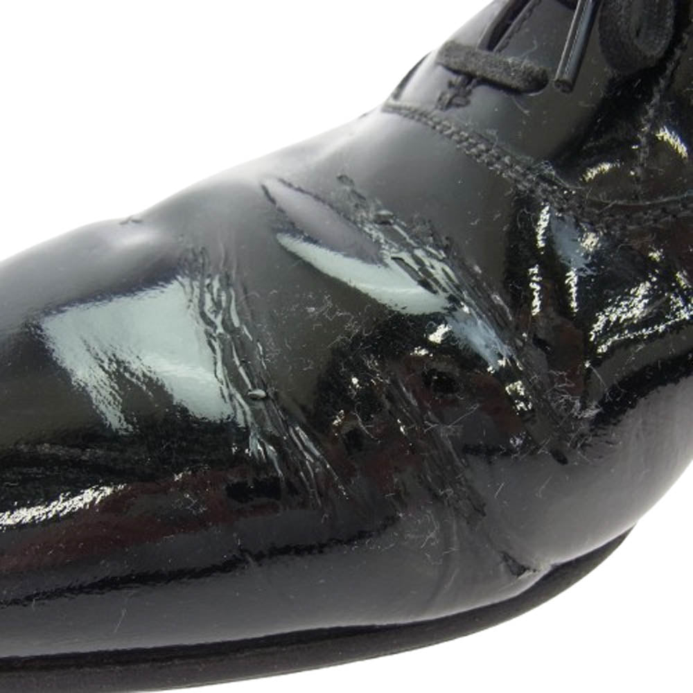 CROCKETT&JONES クロケットアンドジョーンズ 5599 CHEAM プレーントゥ パテントレザー レースアップ ドレス シューズ ブラック系 9E【中古】