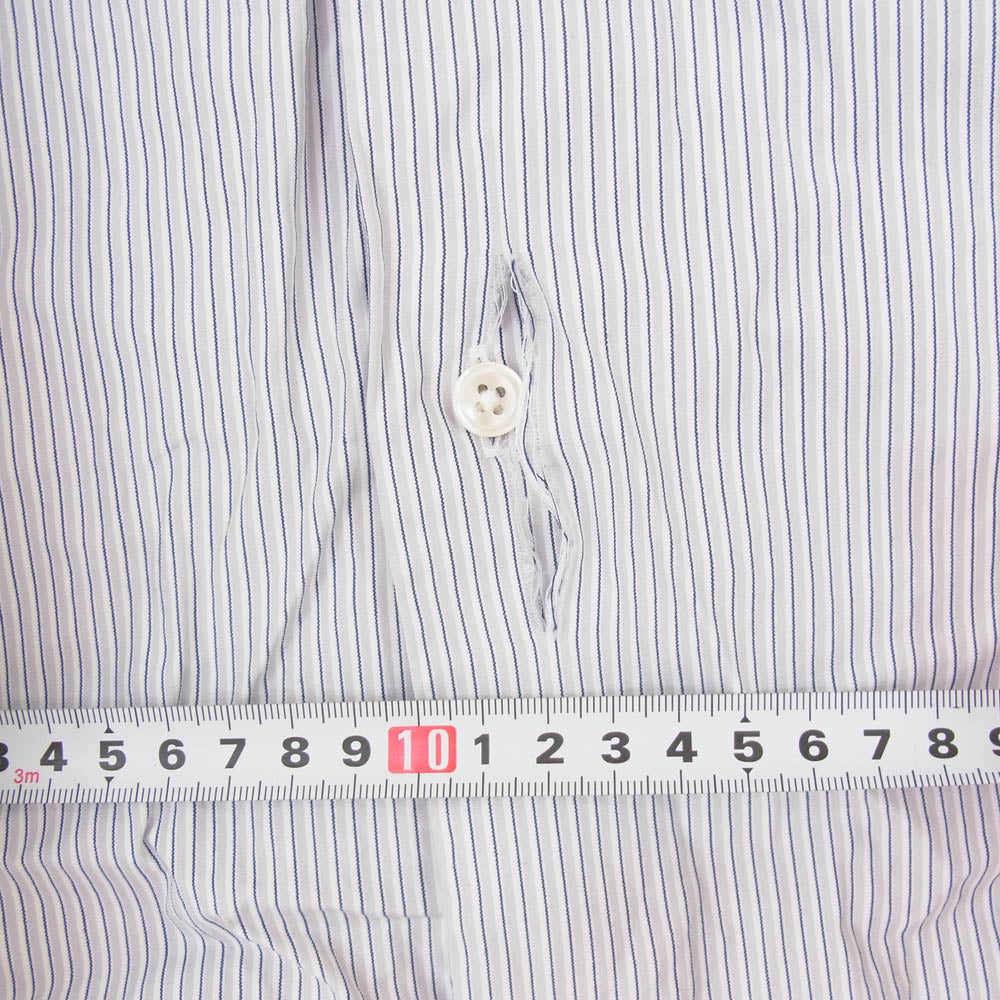 PORTER CLASSIC ポータークラシック ROLL UP STRIPE SHIRT ロールアップ ストライプ 長袖 シャツ ブルー系 L【中古】