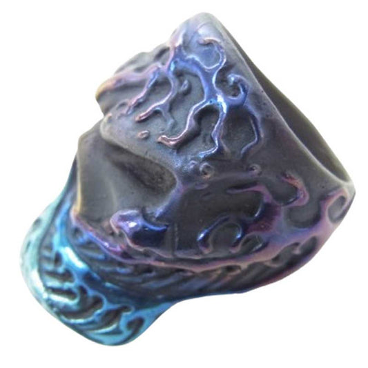 STARLIN GEAR スターリンギア ギャランティカード付属 チタン パンチャー ステルス カナガワウェーブ リング ブラック系 ブルー系 20号【美品】【中古】