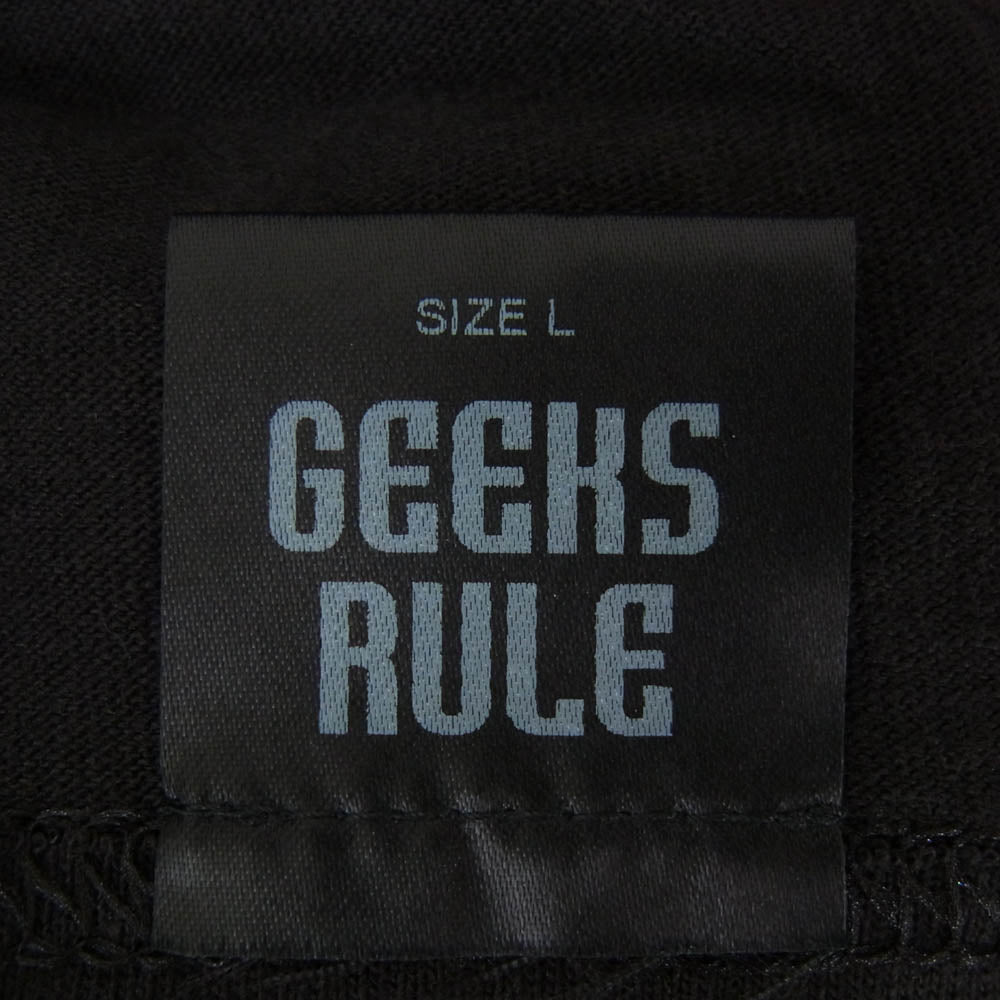 GEEKS RULE ギークスルール ×EVANGELION 15 SILKSCREEN PRINTING T SHIRT エヴァンゲリオン プリント 半袖 Tシャツ ブラック系 L【極上美品】【中古】