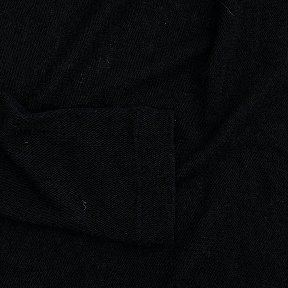 MAISON MARGIELA メゾンマルジェラ 22AW S62NC0111 MM6 Black Logo Sheer Top シアーニット トップ SIXロゴ 長袖 Tシャツ ブラック系 S【中古】