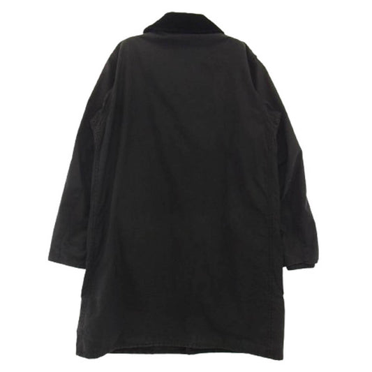 Barbour バブアー 4103174 英国製 SL BORDER スリムフィット ボーダー ワックス コットン ロング ジャケット ブラック系 36【中古】
