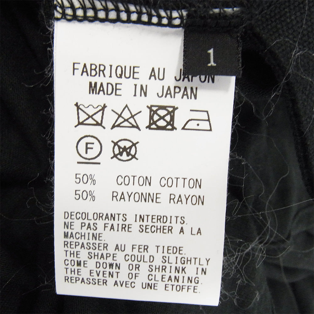 グランドワイ 20ss GN-T10-046 アシンメトリー ロング ドレープ カットソー 半袖 Tシャツ ブラック系 1【中古】