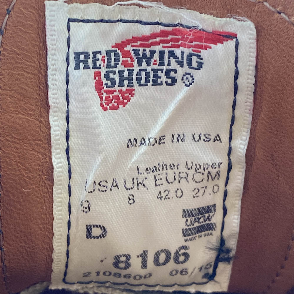 RED WING レッドウィング 8106 CLASSIC OXFORD クラシック オックスフォード レザー シューズ ブラック系 US9D【中古】