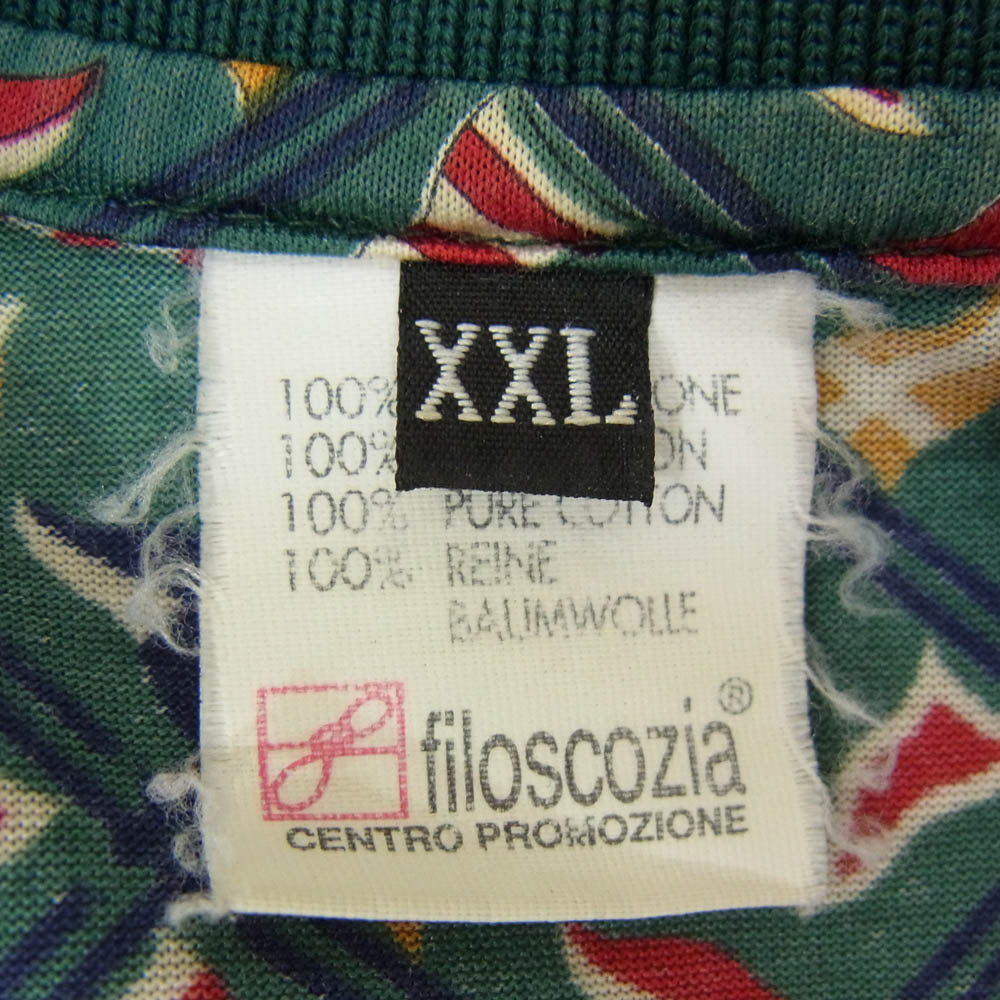 CELINE セリーヌ ヴィンテージ アーカイブ オールド 総柄 半袖 ポロシャツ グリーン系 XXL【中古】