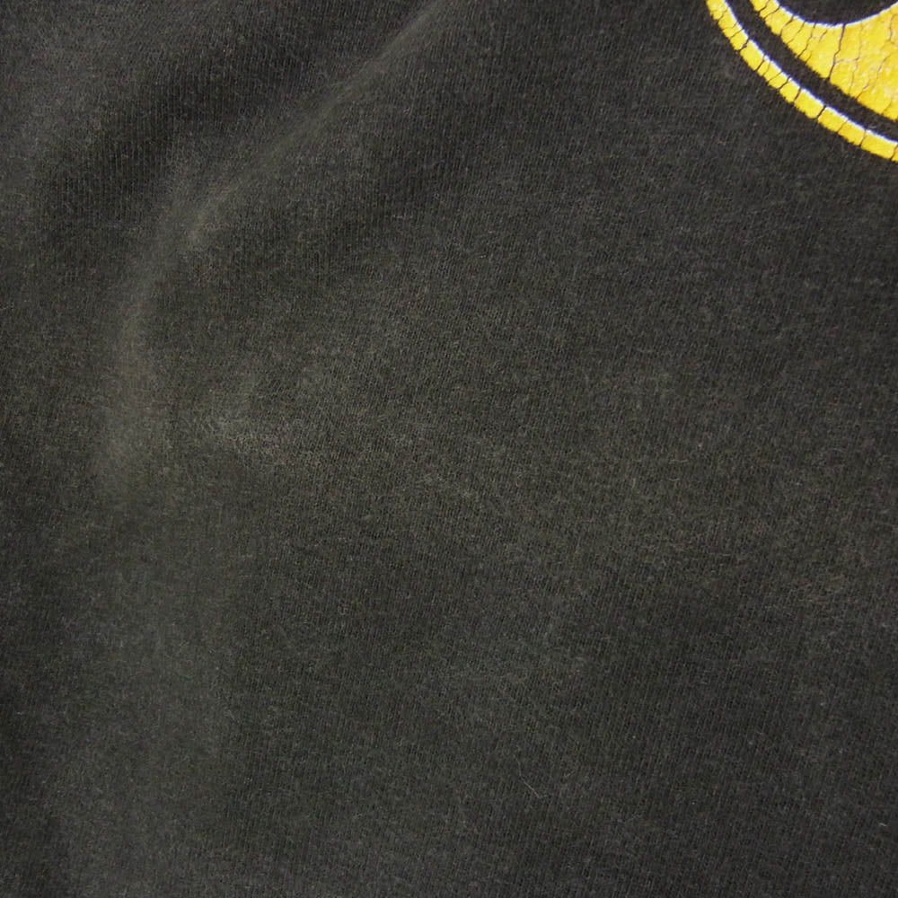 ヴィンテージ 90s mooneyes ムーンアイズ 袖シングル Hanes ヘインズ プリント Tシャツ ブラック系 L【中古】