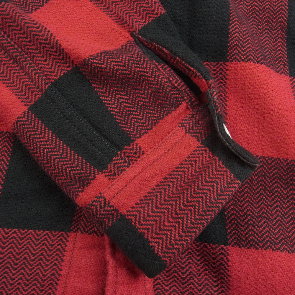 THE FLAT HEAD ザフラットヘッド HN-52W ブロック チェック 長袖 ヘビー ネル シャツ ブラック系 レッド系 36【中古】
