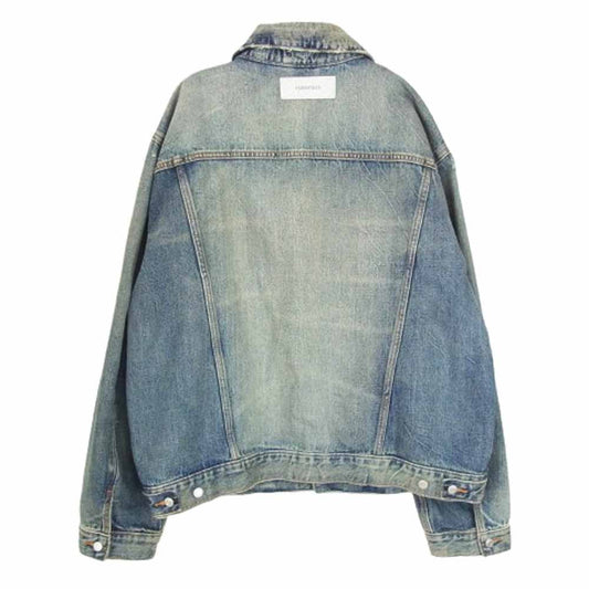 FEAR OF GOD フィアオブゴッド ESSENTIALS エッセンシャルズ バックロゴパッチ デニムジャケット ジージャン インディゴブルー系 L【中古】
