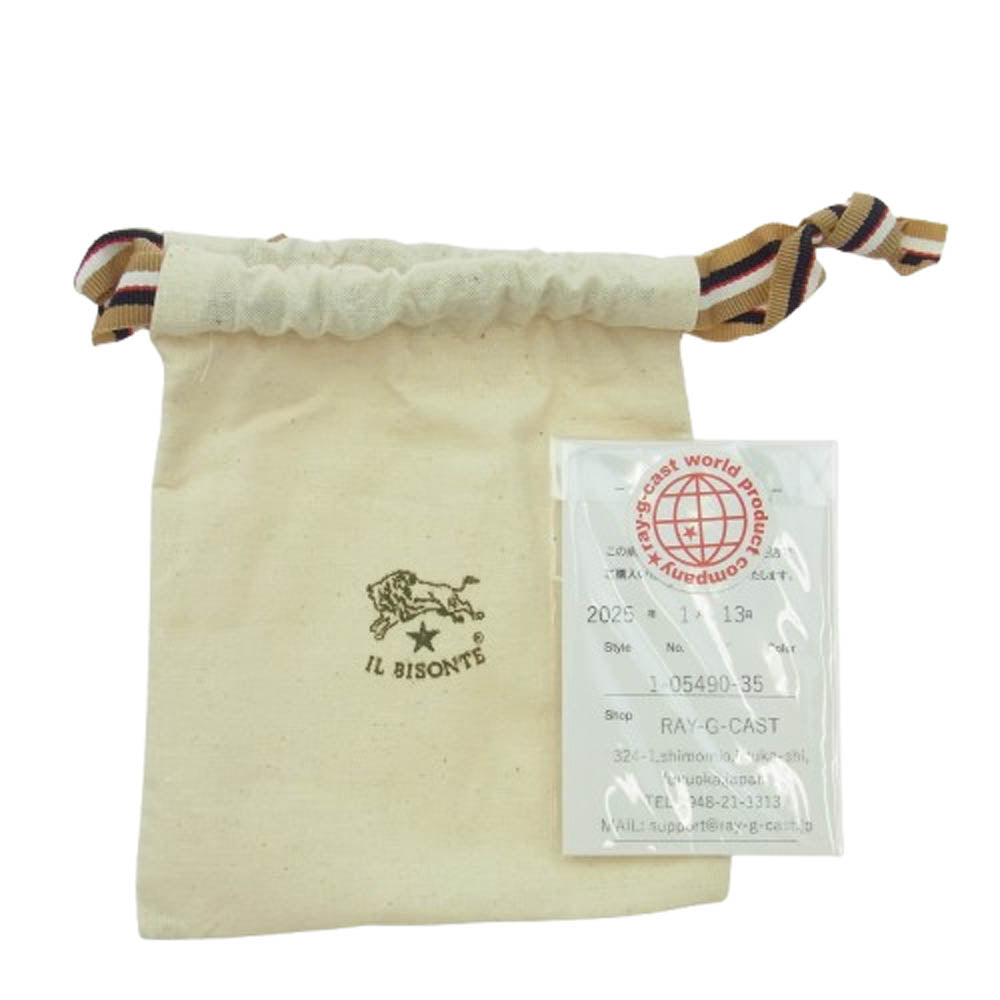 IL BISONTE イルビゾンテ 1-05490-35 カウレザー ネックストラップ ブラック系【美品】【中古】
