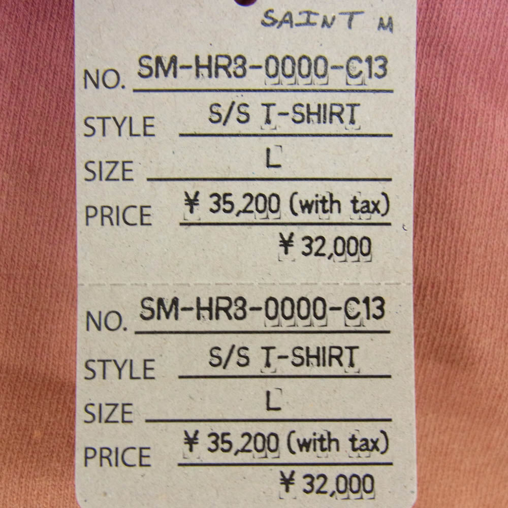 SAINT MICHAEL セントマイケル 25SS SM-HR8-0000-C13 × EVENGELION エヴァンゲリオン × GEEKS RULE ギークスルール S/S TEE ORANGE プリント 半袖 Tシャツ オフホワイト系 L【極上美品】【中古】