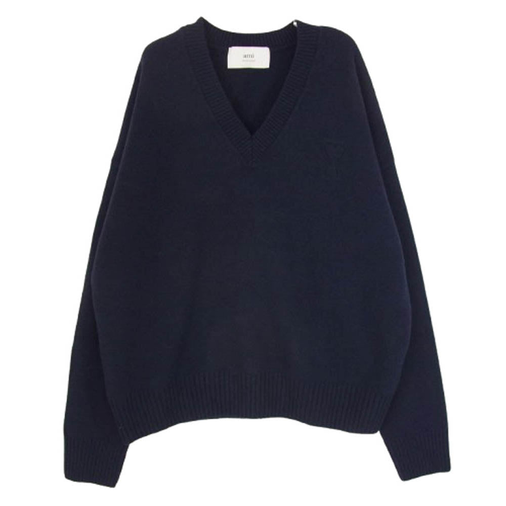 AMI PARIS アミパリス UKS244.KN0028 EMBOSSED AMI DE COEUR V NECK