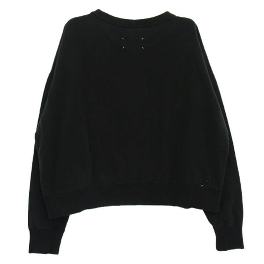 MAISON MARGIELA メゾンマルジェラ 25SS S50GU0237 ロゴ ペンキ加工 四つタグ スウェット トレーナー ブラック系 XL【中古】