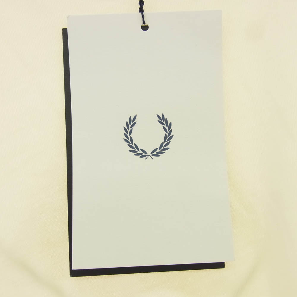 FRED PERRY フレッドペリー M1588 TWIN TIPPED TEE ロゴ刺繍 Tシャツ 半袖カットソー オフホワイト オフホワイト系 L【新古品】【未使用】【中古】