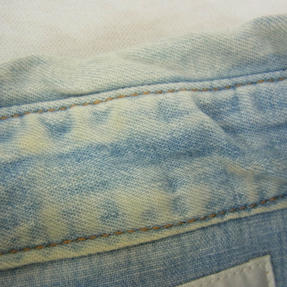 SAINT LAURENT サンローラン 407715 Y890L USED加工 デニム ウエスタン 長袖 シャツ インディゴブルー系 XS【中古】