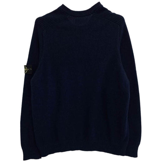 STONE ISLAND ストーンアイランド 7115552A3 ロゴワッペン クルーネックニット ネイビー系 XXXL【中古】