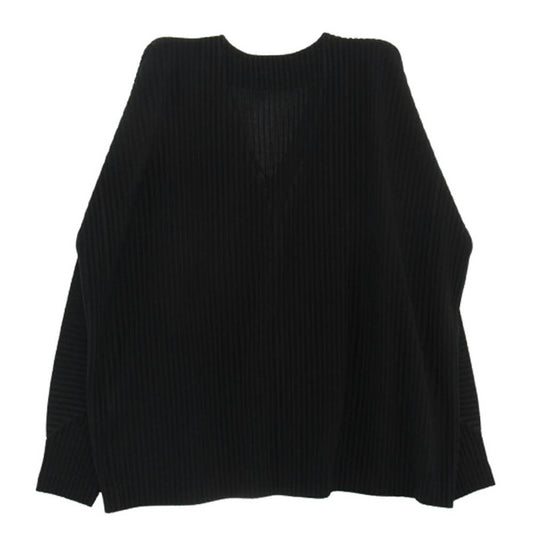 HOMME PLISSE ISSEY MIYAKE オム プリッセ イッセイミヤケ 25SS HP51JL116 MONTHLY COLOR APRIL マンスリーカラー エイプリル プリーツ加工 カーディガン ノーカラージャケット ブラック系【中古】