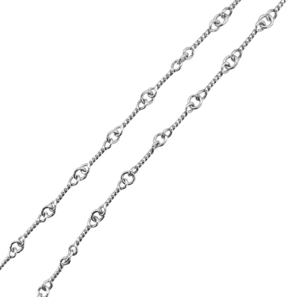 CHROME HEARTS クロムハーツ(原本無) 18KWG NECKCHAIN T18 ツイストチェーン 18inch 18インチ シルバー系【中古】