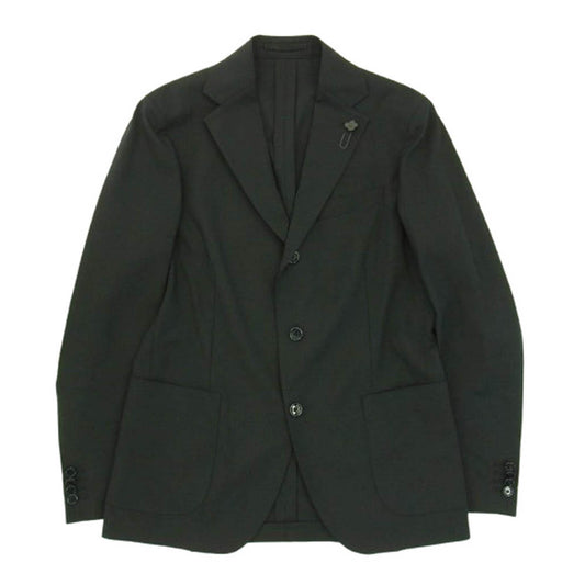 LARDINI ラルディーニ 25SS EASYWEAR イージーウェア テーラードジャケット スラックスパンツ スーツ セットアップ ブラック系 46【新古品】【未使用】【中古】