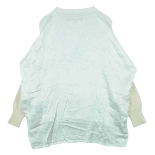 MAISON MARGIELA メゾンマルジェラ 18SS S52HA0101 S16248 ラウンドネック バック切替 デザイン クルーネック ニット セーター スウェット ホワイト系 M【中古】