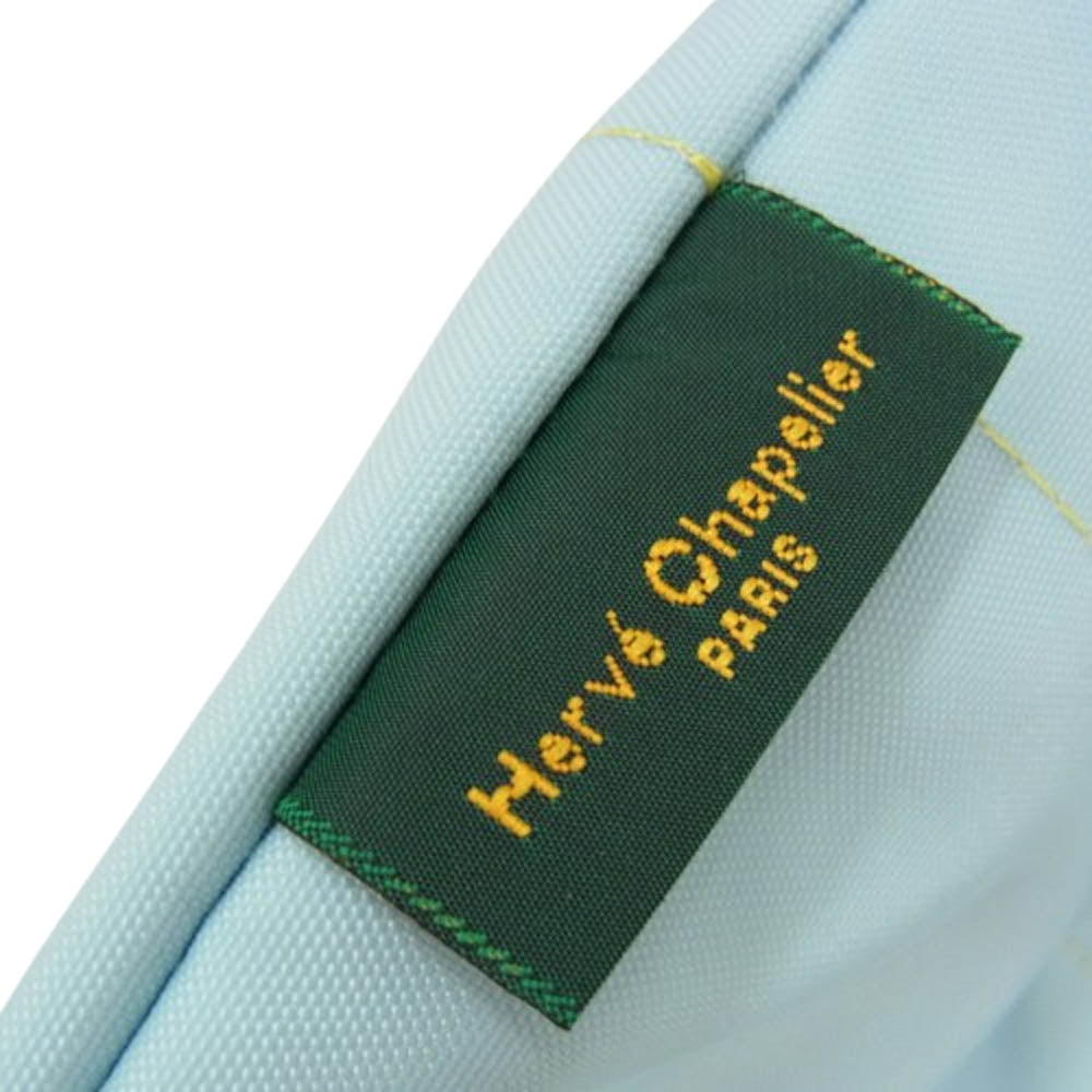 Herve Chapelier エルベ・シャプリエ 925N 舟形ショルダー スクエア ベース ベーシック ナイロン ラージ トートバッグ Lサイズ アーティック×アニス ライトブルー系【極上美品】【中古】