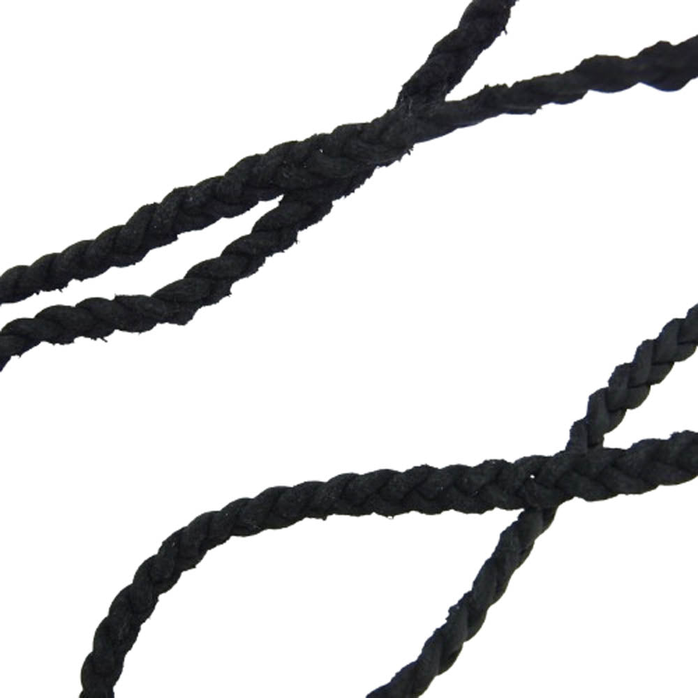 CHROME HEARTS クロムハーツ(原本無) LEATHER BRAID スクロール レザーブレード ネックレス ブラック系 シルバー系【中古】