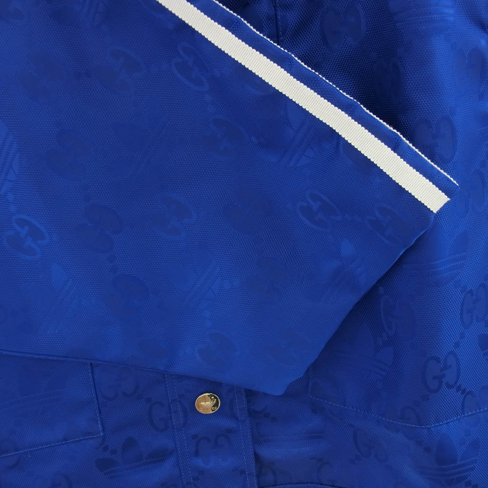 GUCCI グッチ 22AW 702298 ZAJFW × ADIDAS アディダス GG Bomber Jacket Wネーム サイドライン ボンバージャケット ブルゾン ブルー系 38【美品】【中古】