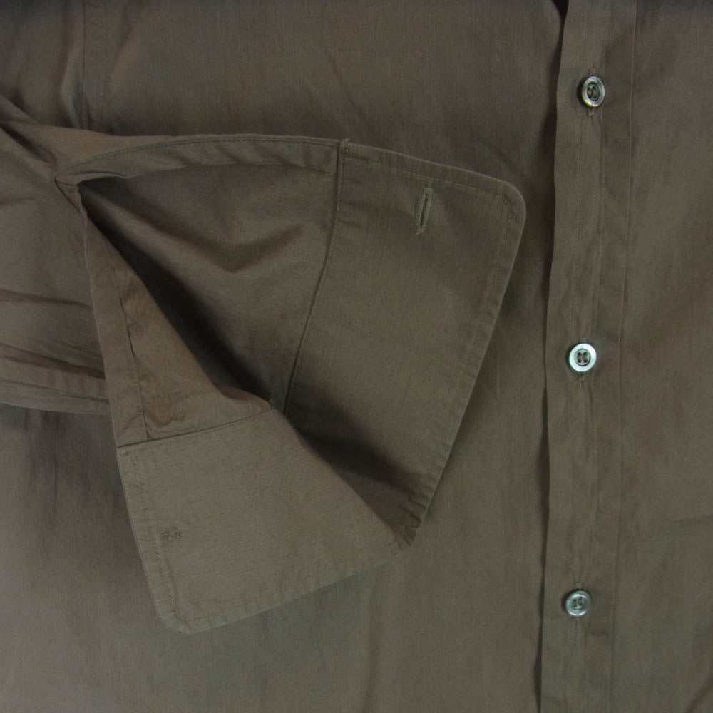 MAISON MARGIELA メゾンマルジェラ 18SS S30DL0381 S44397 10ライン 四つタグ コットン 長袖 ラペル シャツ グレイッシュブラウン系 40【中古】