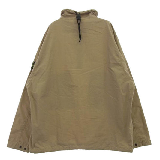 STONE ISLAND ストーンアイランド 23SS 781510705 国内正規品 コンパスパッチ ハーフジップ オーバーシャツ プルオーバ― ジャケット ライトブラウン系 L【中古】