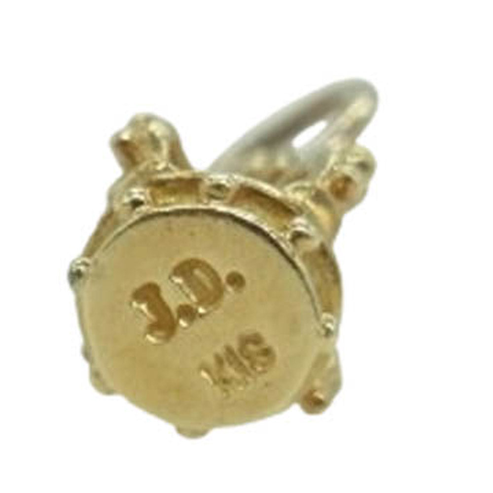 Justin Davis ジャスティンデイビス K18 クラウンモチーフ ラインストーン チャーム ゴールド系【中古】