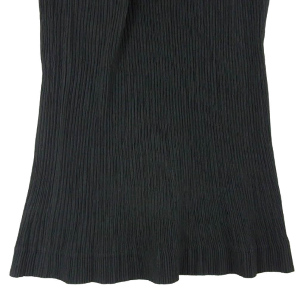 ISSEY MIYAKE イッセイミヤケ IM22FF917 本ライン プリーツ加工 ロング パンツ ブラック系 2【中古】