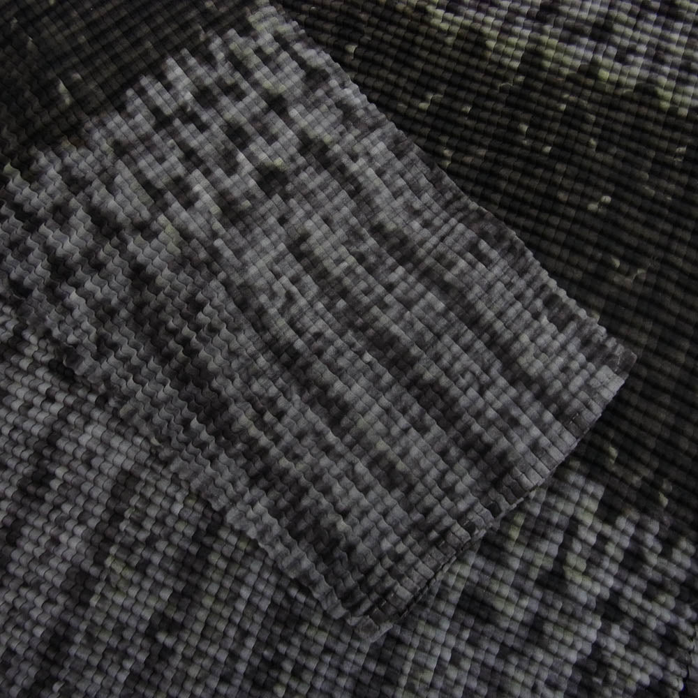 ISSEY MIYAKE イッセイミヤケ MI41FO131 me ミー ニット転写 ボタンレス カーディガン ジャケット ブラック系【中古】