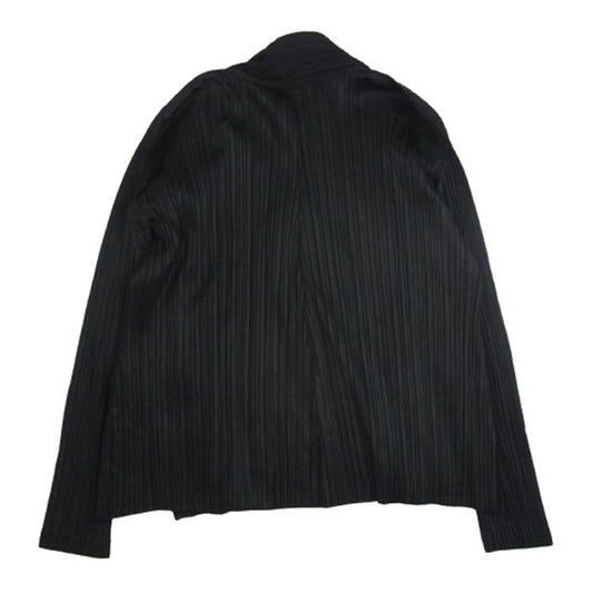 PLEATS PLEASE プリーツプリーズ イッセイミヤケ PP71-J0122 プリーツ加工 ショールカラー カーディガン ジャケット ブラック系 3【中古】