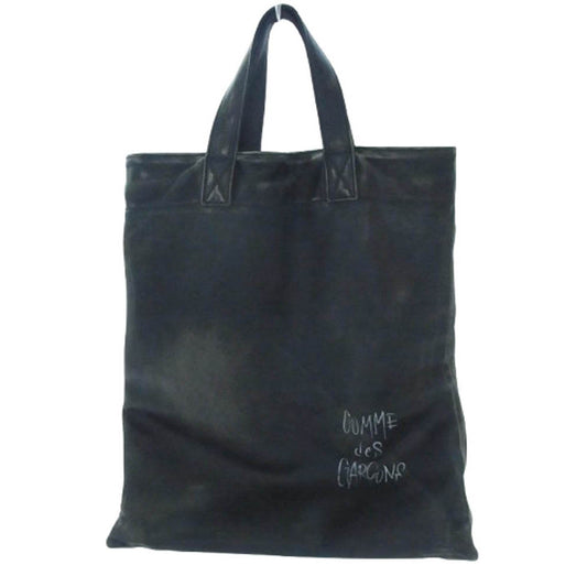 COMME des GARCONS コムデギャルソン KO-K001 Lewis Leathers ルイスレザー ヴィンテージ加工 LIVE FREE WITH STRONG WILL レザー トートバッグ ブラック系【中古】