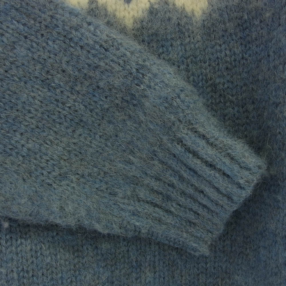 CELINE セリーヌ 2AD301200 ノルディック フェアアイル柄 ウール クルーネック ニット セーター ライトブルー系 M【新古品】【未使用】【中古】